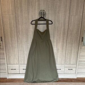Commense Cotton & Linen Halter A Line Long Dress‎